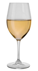 White wine goblet glass isolated