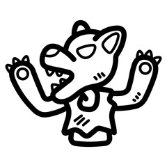 werewolf line icon style