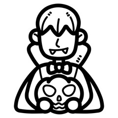 trick or treat line icon style