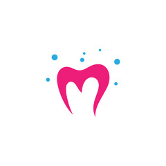 tooth simple logo design with bubble