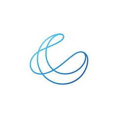 crescent moon abstract line style logo