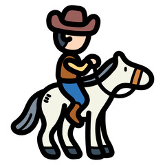 horse riding filled outline icon style