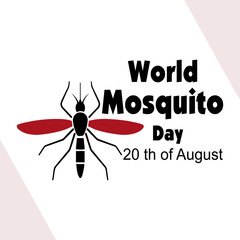 August 20 important day is World Mosquito Day vector 