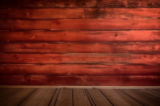 red wooden background,  Frontal Photographic of a Red Wooden Board Wall Background, Showcasing the Rich Texture of Planks in Perfect Light
