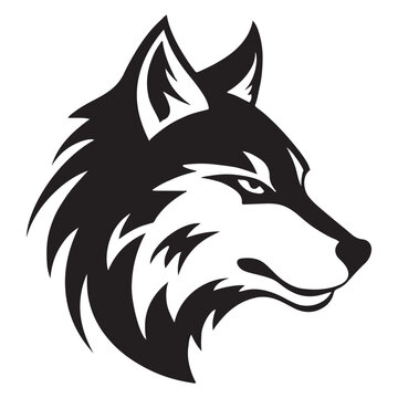 recommend clip art: Wolf Black and White Head Minimalist Vector Tattoo Design Element. Wild Animal Mascott Illustration.