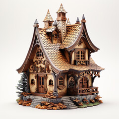 Fototapeta premium Toy house with a balcony. Generative AI