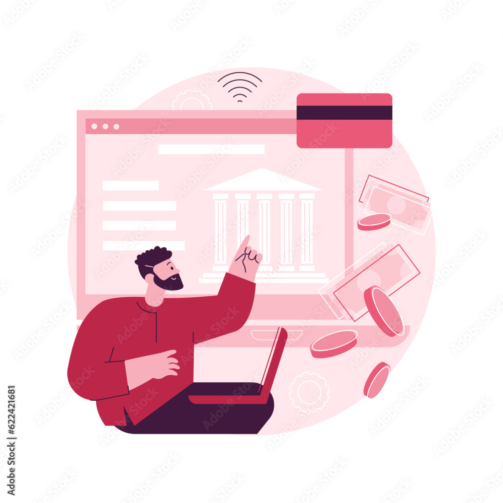 Poster open banking platform abstract concept vector illustration. online banking system, digital transform