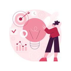 Idea management abstract concept vector illustration. Grow new idea, project management, alternative thinking, find solution, product development stage, brainstorming process abstract metaphor.