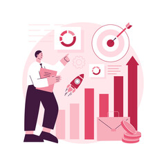 Business direction abstract concept vector illustration. Business strategy, long and short term planning, vision and setting goals, company growth, change direction campaign abstract metaphor.