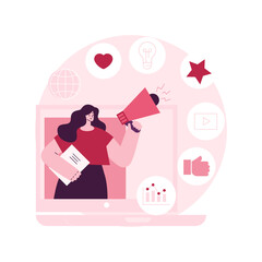 Advertising abstract concept vector illustration. Ad, billboard marketing, brand reputation, target audience, digital agency team, media planning, product promotion campaign abstract metaphor.