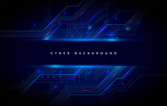 High Technology Cyber Background With Banner