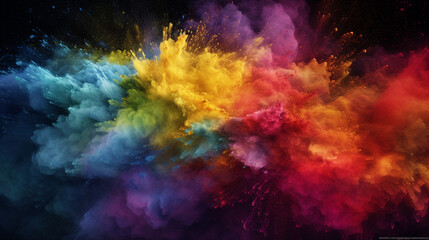 Fototapeta na wymiar Colored powder explosion