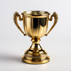 Fototapeta na wymiar Gold trophy cup on white background