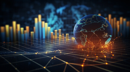Global economy stock market finance chart