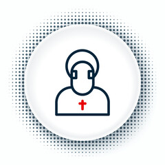 Line Monk icon isolated on white background. Colorful outline concept. Vector