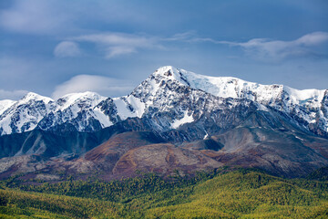Mountain landscape. View of North Chuya ridge, Altai Republic, Siberia, Russia.