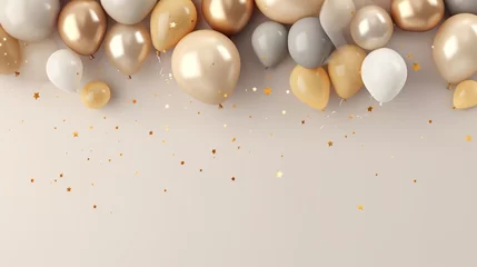 Deurstickers Beige balloons on a beige background © HY