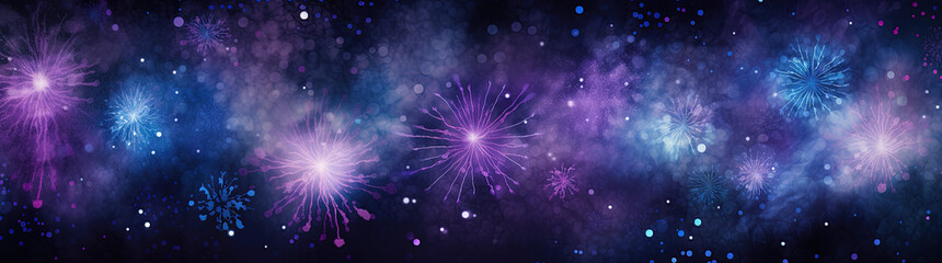 Obraz na płótnie Canvas Colorful Fireworks by Night, Celebrate Happy New Year, New Years Eve Wallpaper - Generative Ai