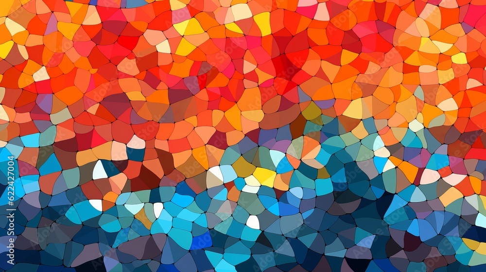 Poster bright abstract mosaic seamless pattern. vector background generative ai
