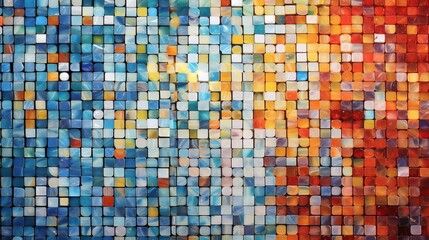 colorful glass mosaic wall background Generative AI