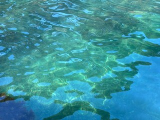 Fototapeta na wymiar Sea water blue turquoise surface.