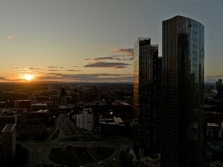Low Sunset in Downtown Manchester 