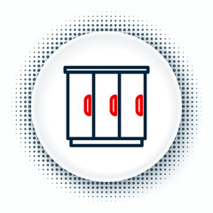 Line Wardrobe icon isolated on white background. Cupboard sign. Colorful outline concept. Vector