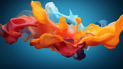 Bright colorful liquid explosion on cold background