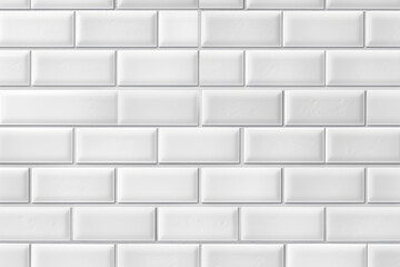 White light brick subway tiles ceramic wall texture wide tile background banner panorama, seamless pattern | Generative AI