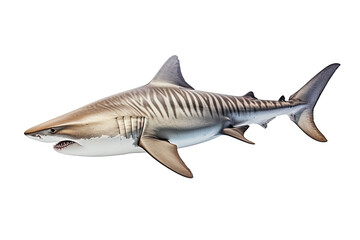  Tiger shark Galeocerdo cuvie, Transparent background. generative AI