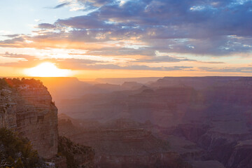 Fototapeta na wymiar Beautiful landscape of the Grand Canyon at sunset in National Park at Arizona