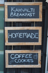 Fototapeta premium Cafe menu sign of different coffees selection