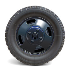 Fototapeta premium Vector Retro Front Truck Wheel with Black Disk