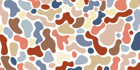 Modern Background from colorful organic shapes. Hand drawn abstract geometric illustration