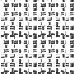 Seamless pattern wicker doodle lines. Black and white linear mosaic background. Abstract geometric illustration