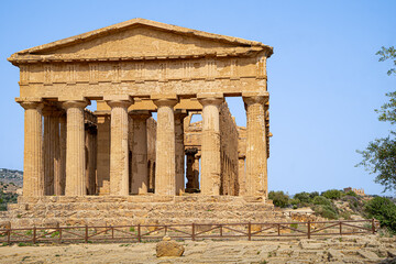 The Concordia Temple in ancient greek  Akragas city near Agrigento in Sicily