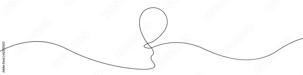 Poster one line drawing balloon vector. balloon single line vector linear icon. balloon outline line design