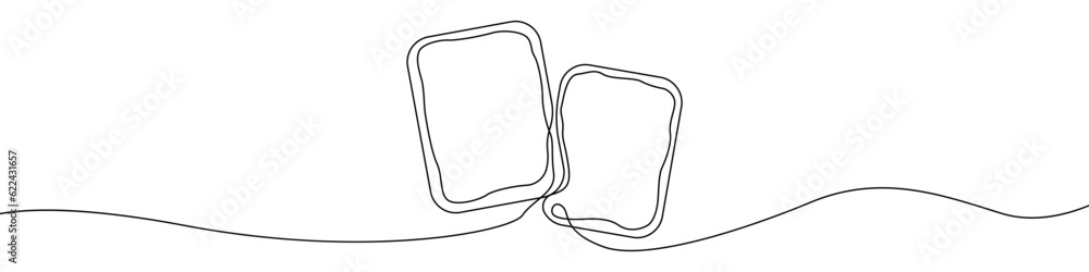 Poster one line drawing square frames vector. frame template single line vector linear icon. frame decorati