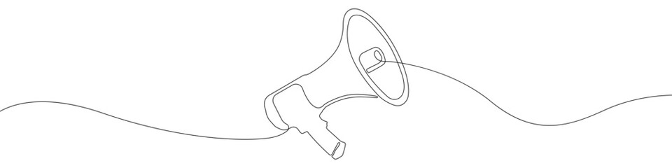 One line drawing loudspeaker vector. Loudspeaker single line vector linear icon. Loudspeaker outline line design. Vector illustration.