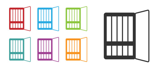 Black Cigarette case icon isolated on white background. Tobacco sign. Smoking symbol. Set icons colorful. Vector