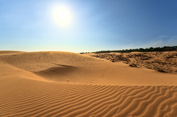 Fototapeta na wymiar Beautiful Landscape Desert, Red Sand Dunes of Mui Ne, Vietnam