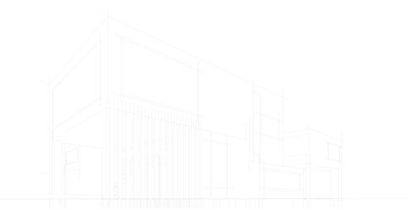 Modern house sketch 3d illustration