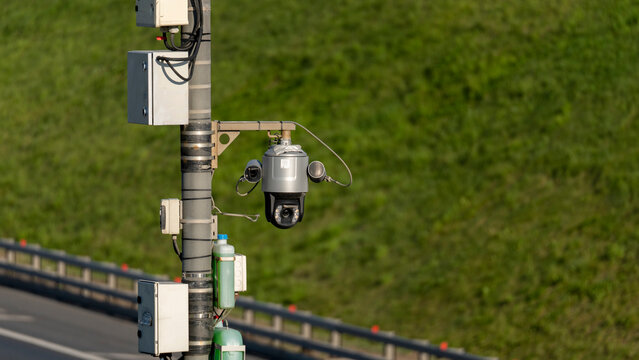 Traffic control camera on the side of the MKA, all-weather camera