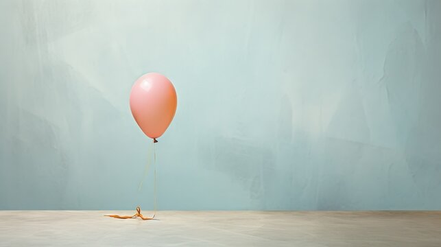  a balloon with a string attached to it on a table.  generative ai