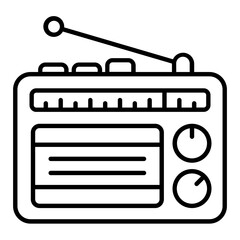 Radio Thin Line Icon