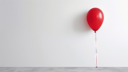  a red balloon with a string attached to the side of it.  generative ai