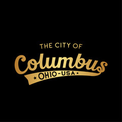 Columbus, Ohio, USA lettering design. Columbus typography design. Vector and illustration.