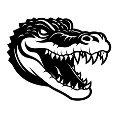 Crocodile head face black silhouette logo svg vector