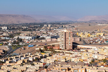 Fototapeta na wymiar view of the Arica city and Azapa valley