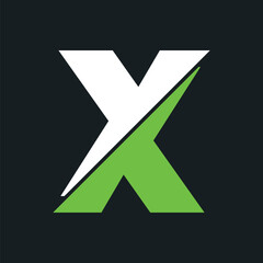 Obraz premium X letter bold and modern logo template. X letter typeface is professional and memorable. Use brand-relevant colors in the Alphabet. “X” letter to create a broken impression. X logotype is simple.